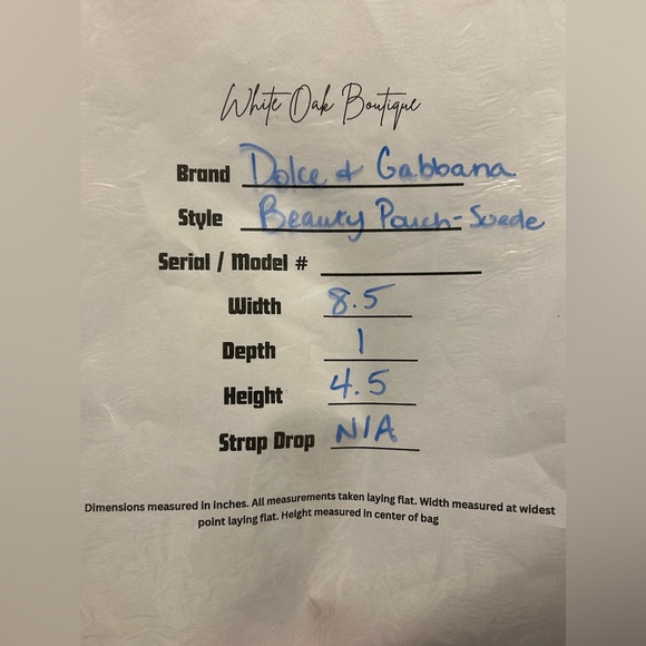 Vintage Dolce & Gabbana Suede Clutch Beauty Pouch Pour Femme - Picture 9 of 9